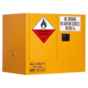 Pratt Class 4 Dangerous Goods Storage Cabinet 100L 2 Door,1 Shelf
