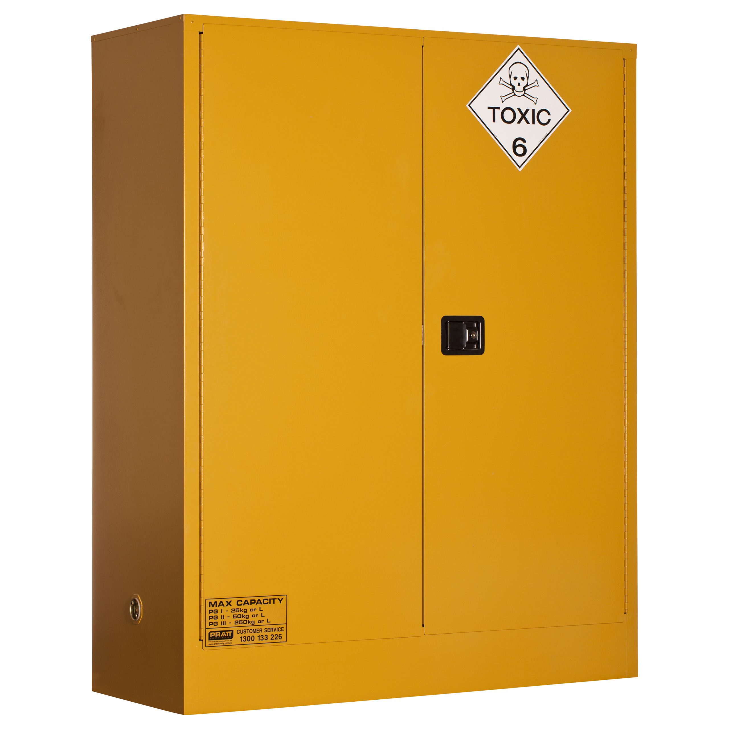 Pratt Toxic Storage Cabinet 250L XL 2 Door, 3 Shelf - Spilltek