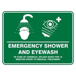 Emergency Shower & Eyewash Sign (PS6CM) 450mm x 300mm Metal