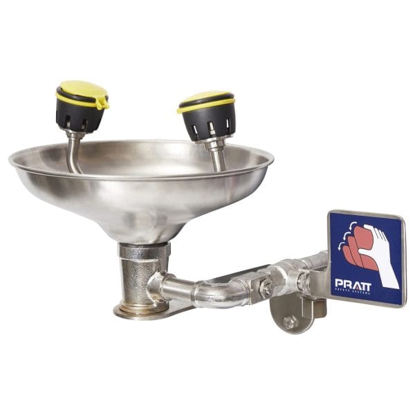 WALL MOUNTED EYE WASH WITH BOWL – NO FOOT TREADLE