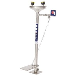 PEDESTAL MOUNTED EYE WASH WITH BOWL & FOOT TREADLE