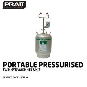 Portable Pressurised Twin Eye Wash. 45L Unit