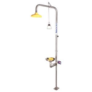 Pratt Combination Shower With Triple Nozzle Eye & Face Wash With Bowl. No Foot Treadle
