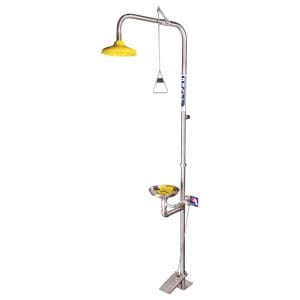 Pratt Combination Shower With Triple Nozzle Eye & Face Wash With Bowl & Foot Treadle