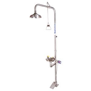 COMBINATION 316SS SHOWER AND EYE WASH WITH BOWL & FOOT TREADLE