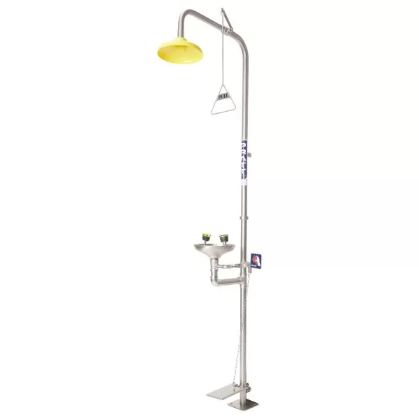 COMBINATION SHOWER WITH EYE WASH, BOWL & FOOT TREADLE
