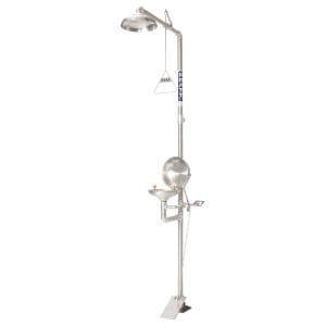 COMBINATION 304SS SHOWER WITH EYE WASH, BOWL AND FOOT TREADLE