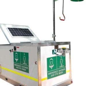 Mobile solar powered shower