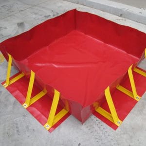 Collapsible Bund 900gsm red PVC (1.2m x 1.2m x 30cm) – Capacity 432L