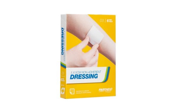 D3, Non-Adherent Dressing, 5 x 5cm, 6pk