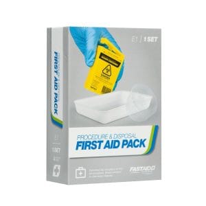 E1, Procedure and Disposal First Aid Pack, 100ml Sharps Container, Galipot and instrument Tray Set