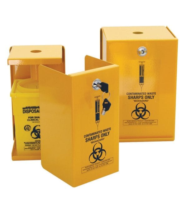 5L Sharps Metal Safe, Yellow Armour