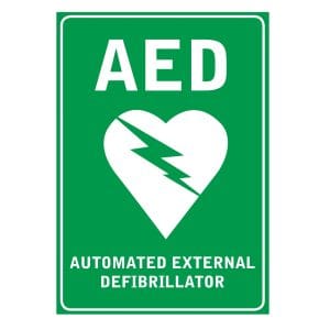 AED Wall Sign, 225mm x 300mm