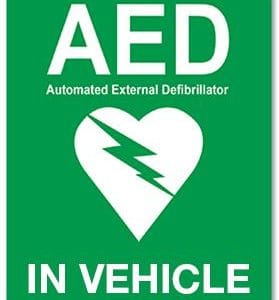 AED Window Sticker, 100 x 120mm