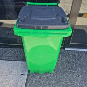 140L Lime Green Wheelie Bin/Grey Lid