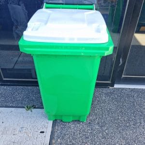 140L Lime Green Wheelie Bin/White Lid