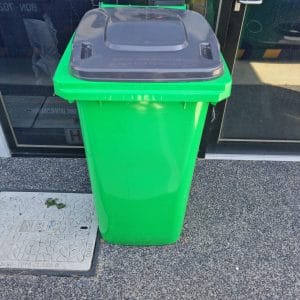 240L Lime Green Wheelie Bin/Grey Lid