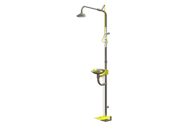 Emergency Stainless Steel Combination Shower with Hand/Foot Operated Eye/Face Wash